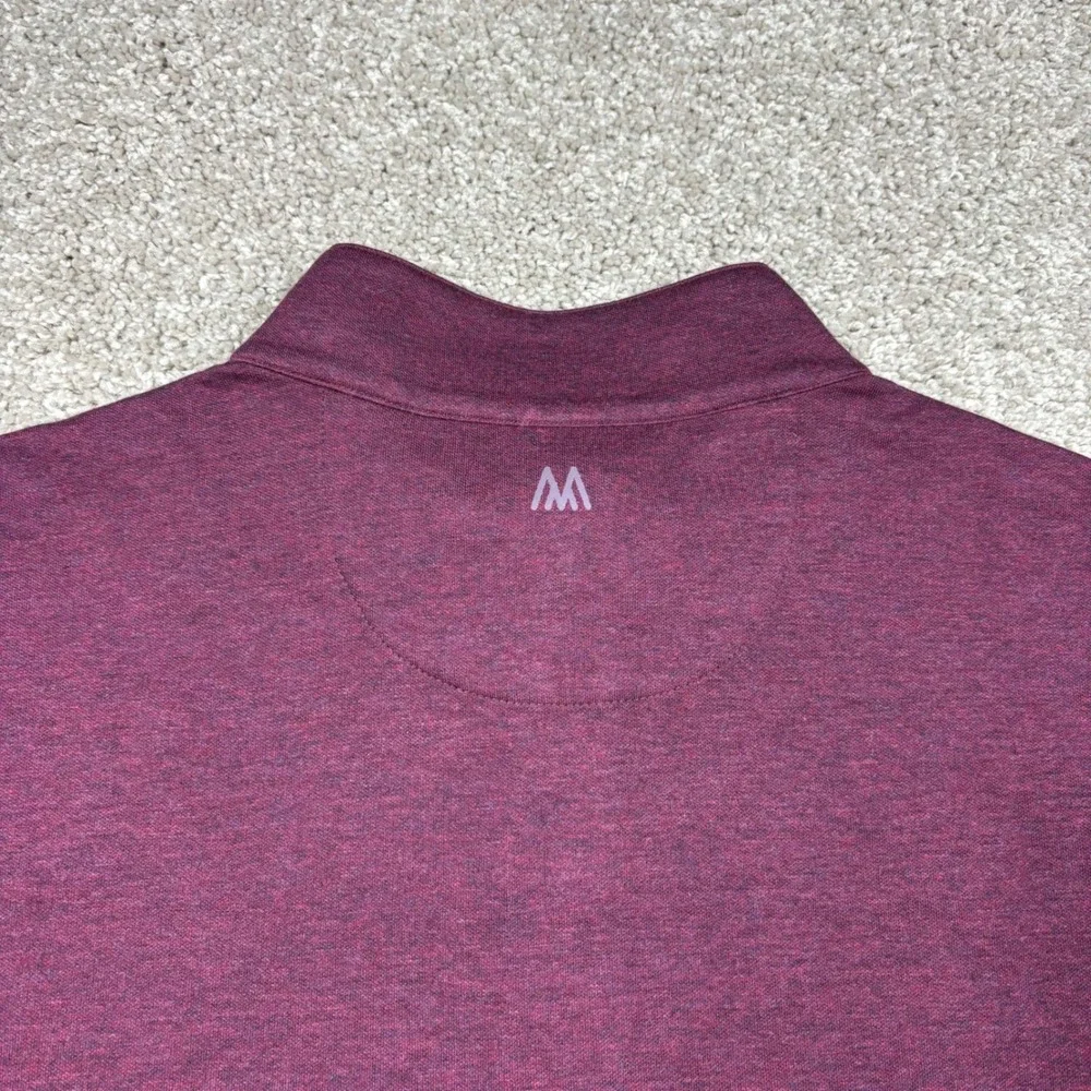 Mizzen+Main Mens KPI Quarter Zip Pullover Wine Heather XL 1PO-2048 NWT